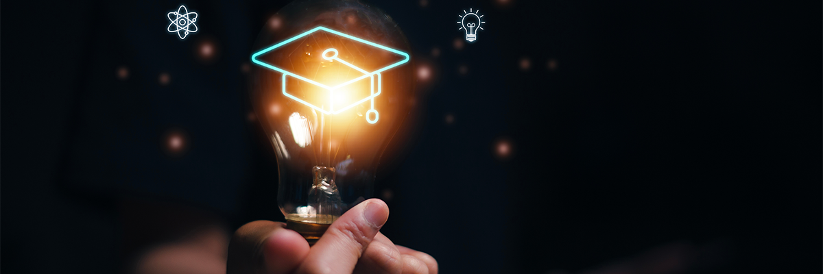 Graduation cap image representing knowledge and education